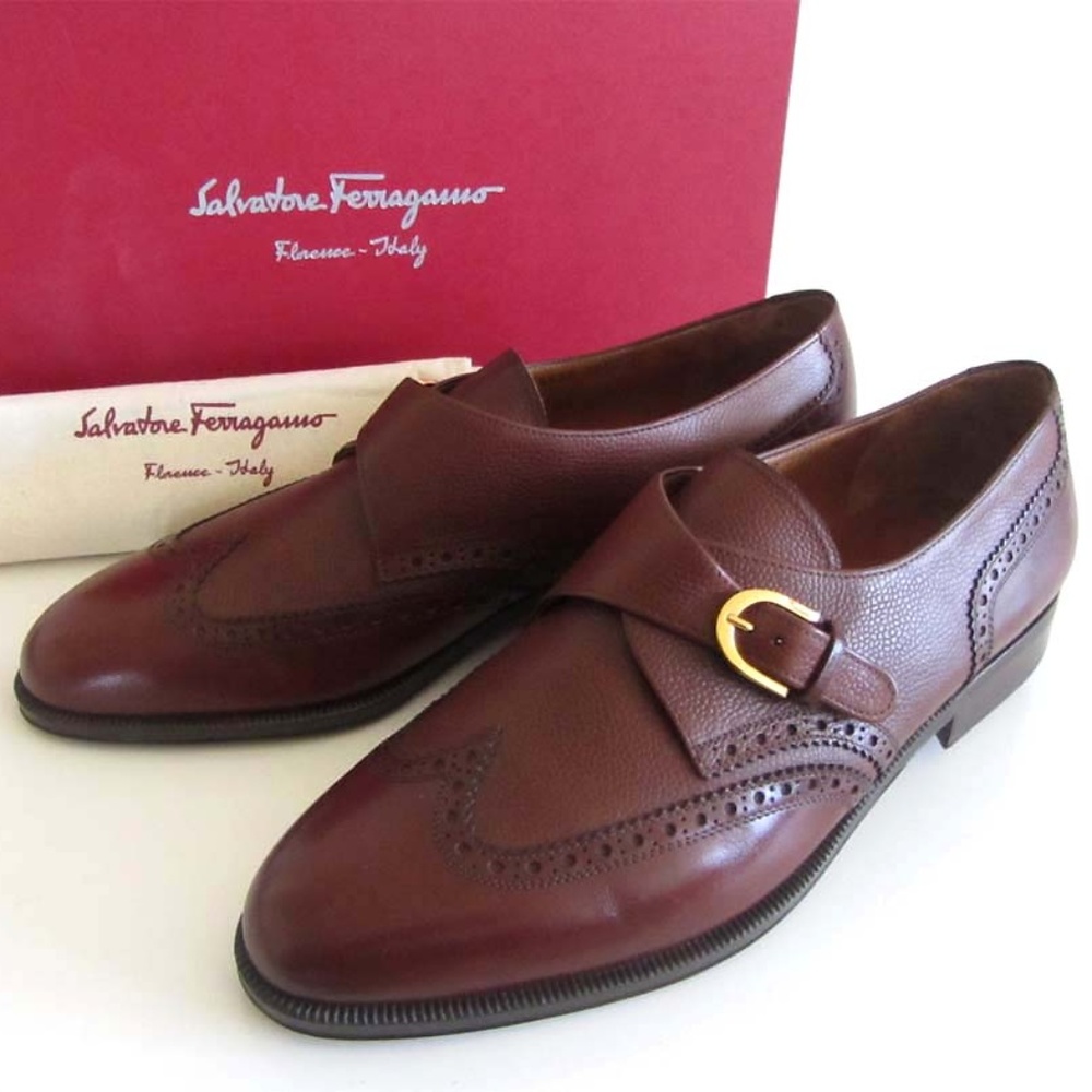 new SALVATORE FERRAGAMO Gancio monk strap shoes 10 EE